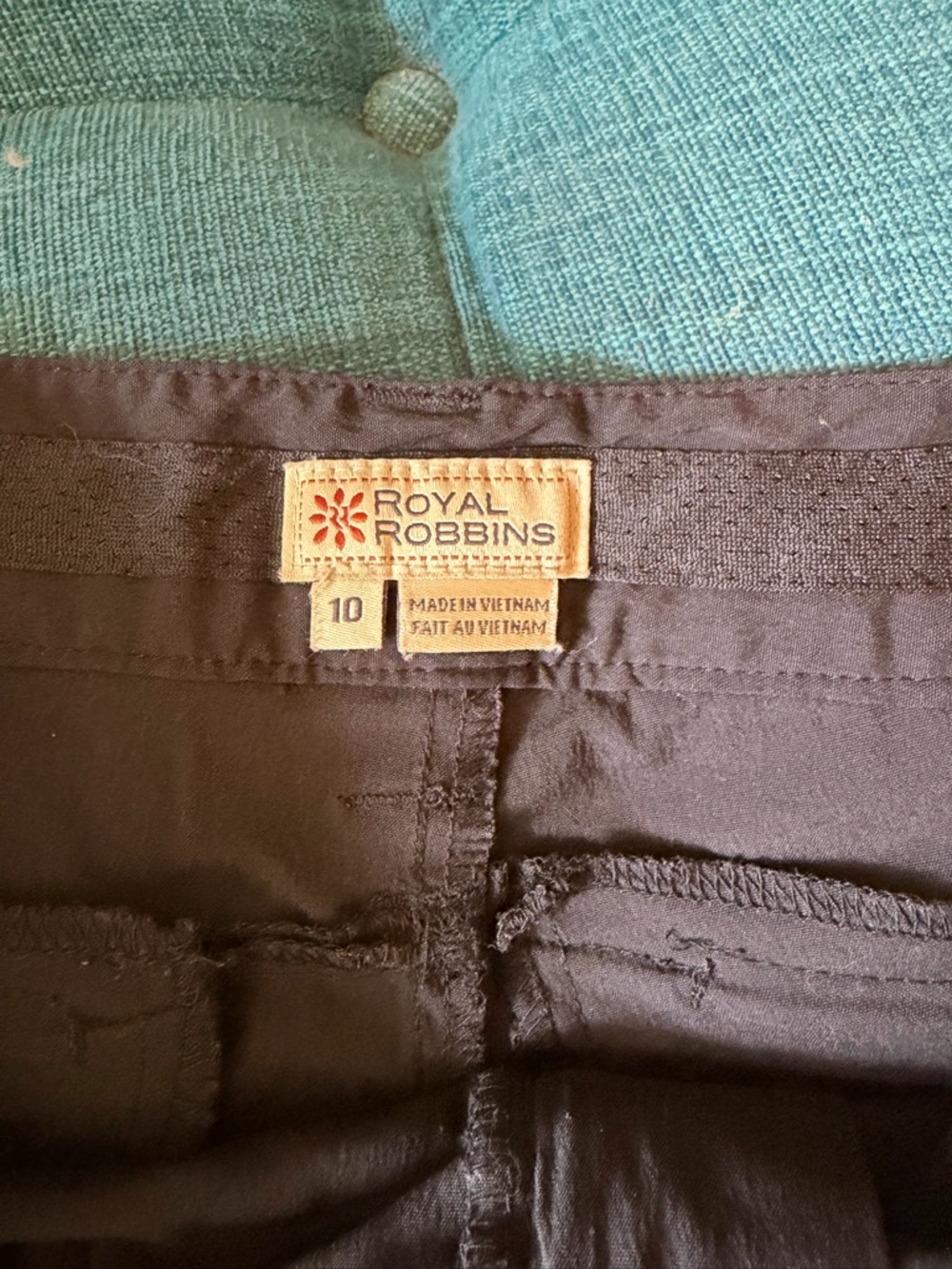 Royal Robbins Black travel shorts with Branded Waist Tag